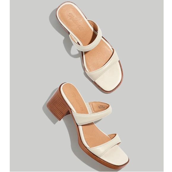 Madewell Shoes - New MADEWELL The Saige Double-Strap Sandal in Leather in Pale Oyster